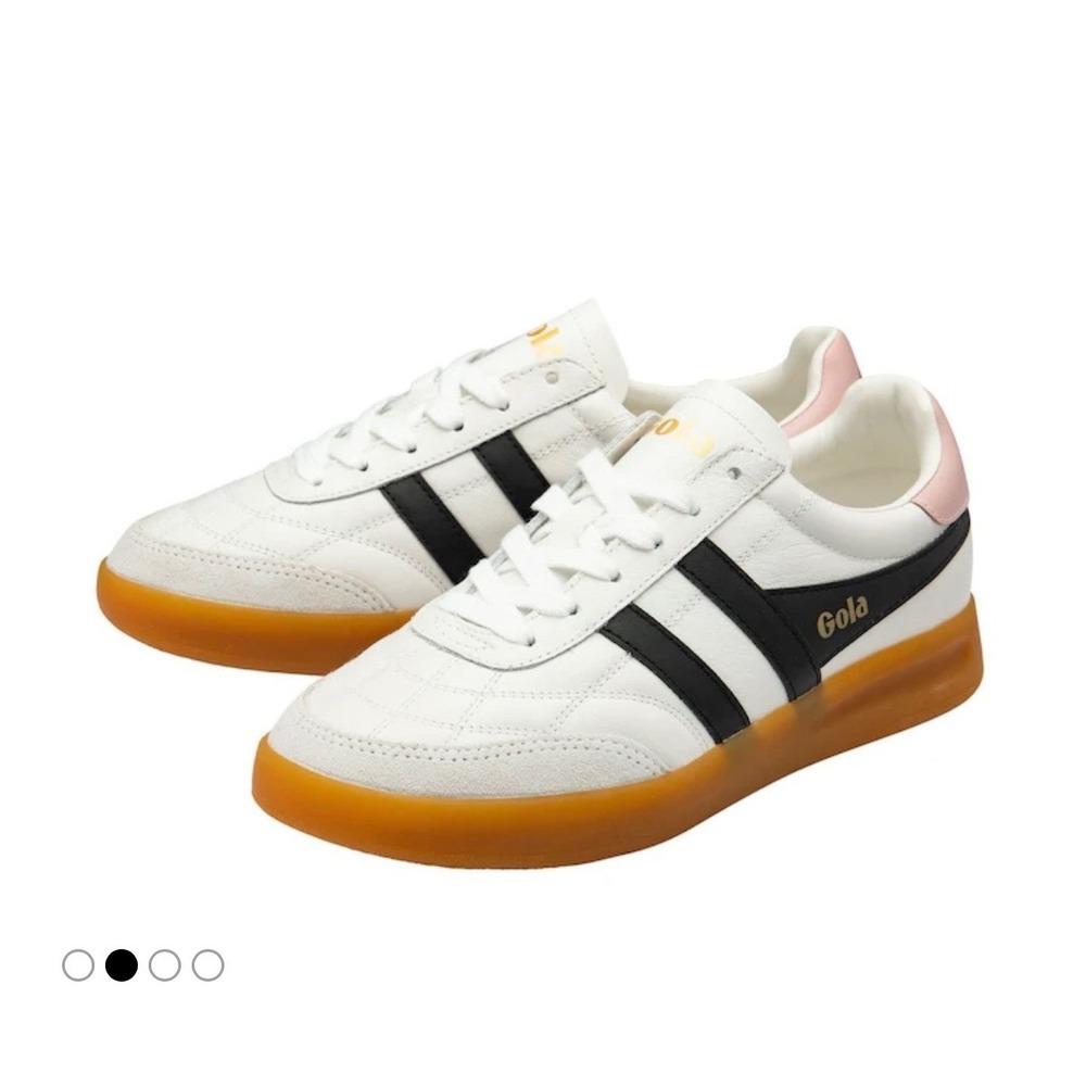 Gola Stadia Leather Sneakers White Pink Preppy Boho Neutral Elevated Basic 7.5